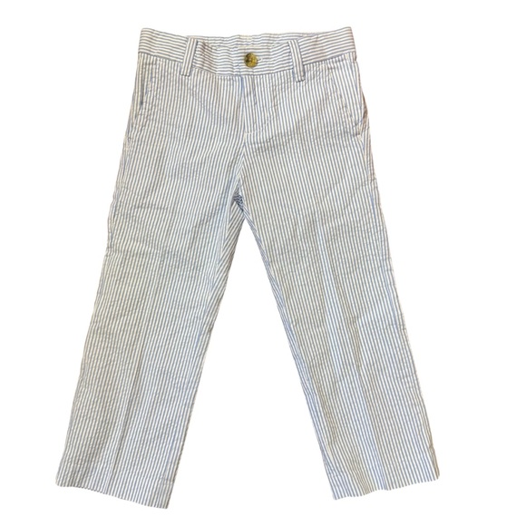 NWT Boy Tidal Blue and White Stripes Seersucker Trousers Janie & Jack Sz 3 - Picture 1 of 7
